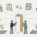 中心に壁紙のロールを表すイメージ