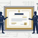 1枚の認定証を模した無地の額を表すイメージ