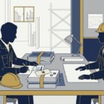 テーブルを挟んだ2つのシルエットを表すイメージ