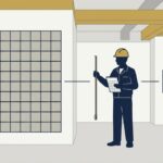 壁一面が方眼状に区切られた図を表すイメージ