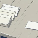 机の上に、厚みの違う無地の封筒が3通ずらして重なり、離れた場所に薄い封筒が1通だけ置かれている