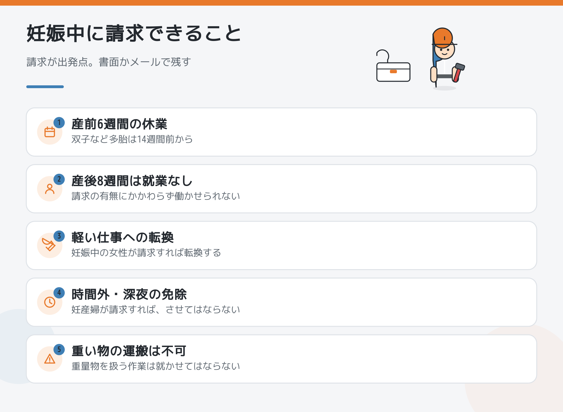 妊娠中に請求できることをまとめた図解