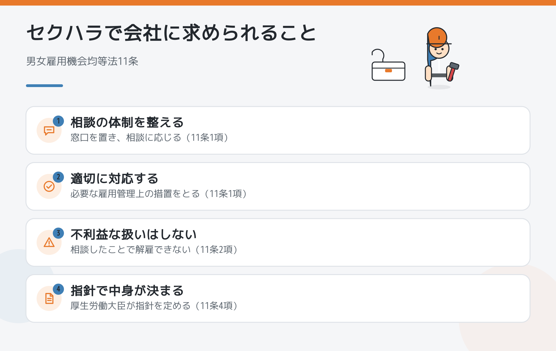 セクハラで会社に求められることの図解