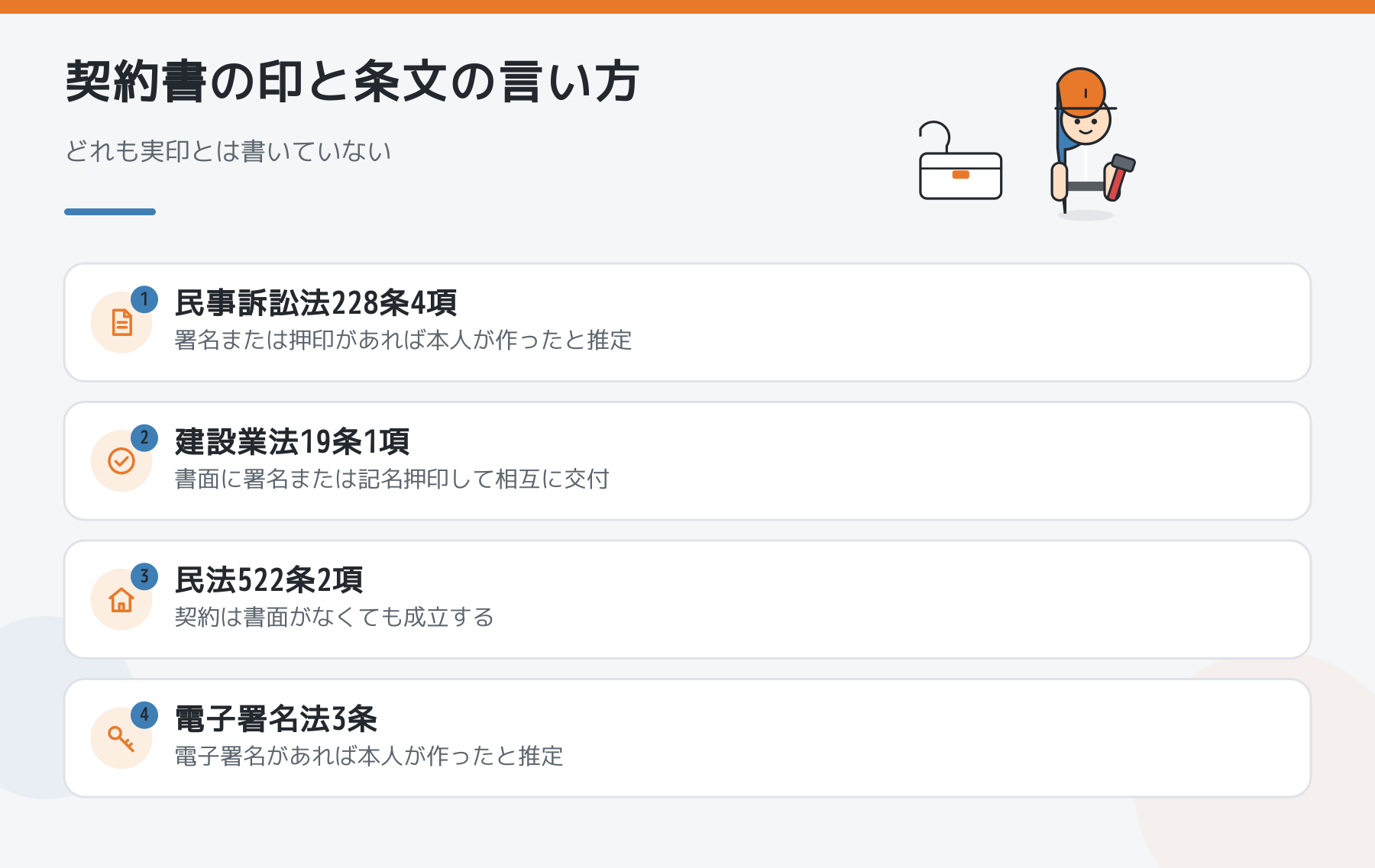 契約書の印と条文の言い方の図解