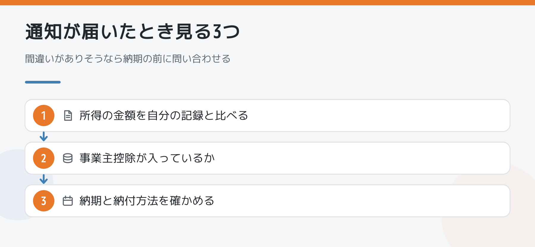 個人事業税の通知が届いたとき見る3点の手順図解