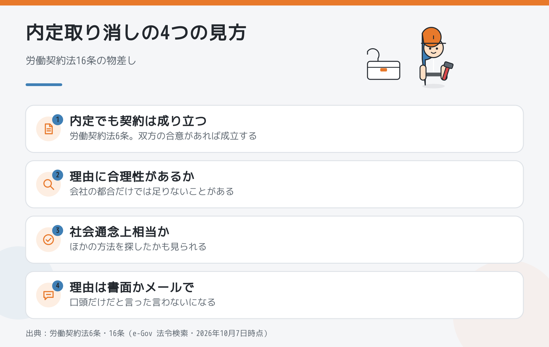 内定取り消しの4つの見方の図解